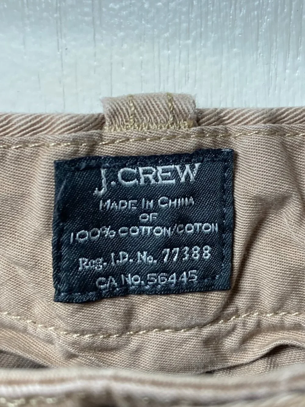 J.Crew Stanton Classic Fit Chino Shorts Garment Dyed Khaki Men's Size 32 Cotton